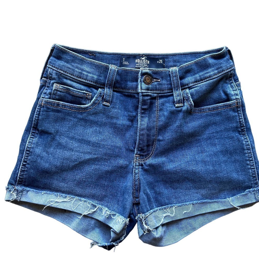 Hollister women’s jeans shorts mid rise 3 inches soft stretch size 1 25